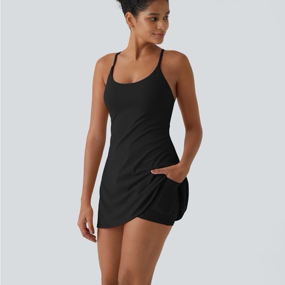 Halara Softlyzero Airy Active Dress Backless Pockets Stretch Built-In Shorts S - Picture 2 of 6